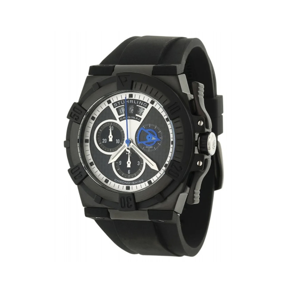 Stuhrling Men's Black Falcon Chronograph Watch